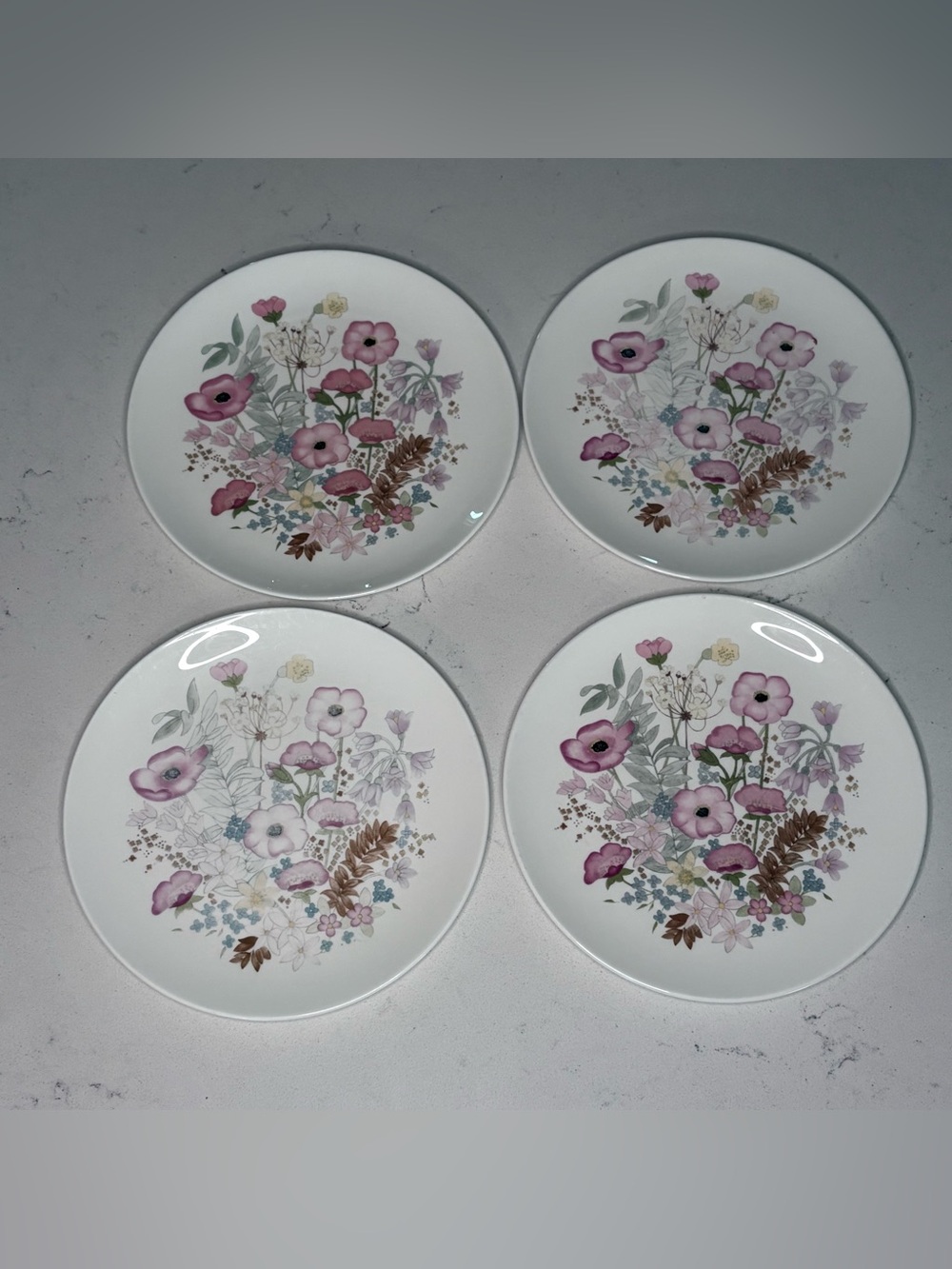 Wedgwood “Meadow Sweet” Porcelain Salad Plates (Set of 4)